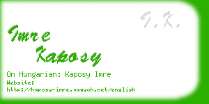 imre kaposy business card